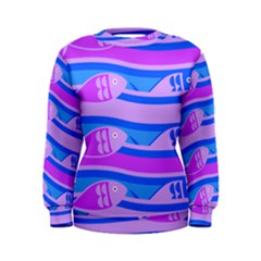 Fish Texture Blue Violet Module Women s Sweatshirt