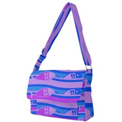 Fish Texture Blue Violet Module Full Print Messenger Bag (s) by HermanTelo