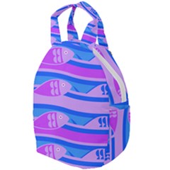 Fish Texture Blue Violet Module Travel Backpacks by HermanTelo