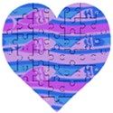 Fish Texture Blue Violet Module Wooden Puzzle Heart View1