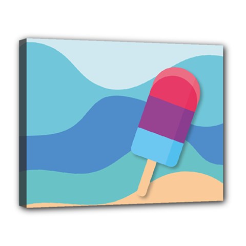 Ice Summer Beach Sea Dessert Canvas 14  X 11  (stretched) by HermanTelo