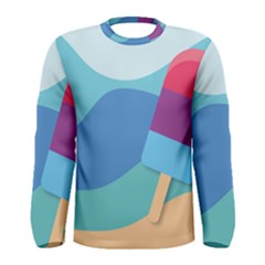 Ice Summer Beach Sea Dessert Men s Long Sleeve Tee