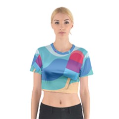 Ice Summer Beach Sea Dessert Cotton Crop Top by HermanTelo