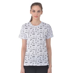 Music Notes Wallpaper Women s Cotton Tee