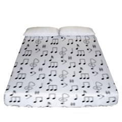 Music Notes Wallpaper Fitted Sheet (queen Size) by Mariart