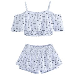 Music Notes Wallpaper Kids  Off Shoulder Skirt Bikini