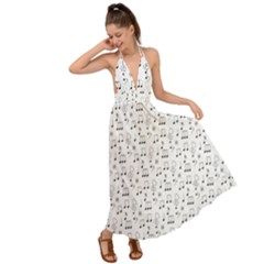 Music Notes Wallpaper Backless Maxi Beach Dress by Mariart
