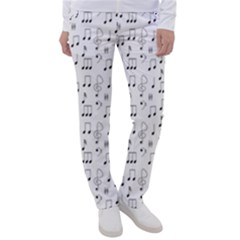 Music Notes Wallpaper Women s Casual Pants