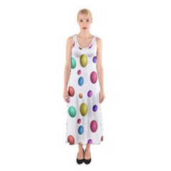 Egg Easter Texture Colorful Sleeveless Maxi Dress