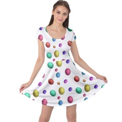 Egg Easter Texture Colorful Cap Sleeve Dress