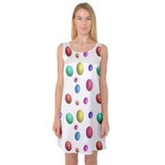 Egg Easter Texture Colorful Sleeveless Satin Nightdress