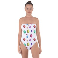 Egg Easter Texture Colorful Tie Back One Piece Swimsuit