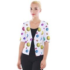 Egg Easter Texture Colorful Cropped Button Cardigan by HermanTelo