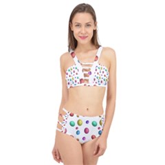 Egg Easter Texture Colorful Cage Up Bikini Set