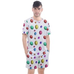 Egg Easter Texture Colorful Men s Mesh Tee And Shorts Set