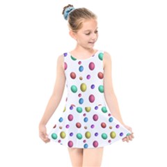 Egg Easter Texture Colorful Kids  Skater Dress Swimsuit by HermanTelo