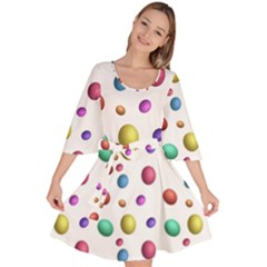 Egg Easter Texture Colorful Velour Kimono Dress by HermanTelo