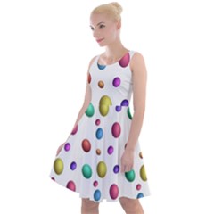Egg Easter Texture Colorful Knee Length Skater Dress