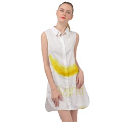 Banana Fruit Watercolor Painted Sleeveless Shirt Dress by Mariart