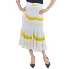 Banana Fruit Watercolor Painted Midi Mermaid Skirt by Mariart