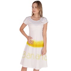 Banana Fruit Watercolor Painted Classic Short Sleeve Dress by Mariart