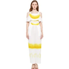 Banana Fruit Watercolor Painted Draped Sleeveless Chiffon Jumpsuit