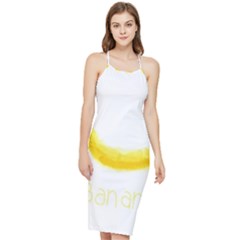 Banana Fruit Watercolor Painted Bodycon Cross Back Summer Dress