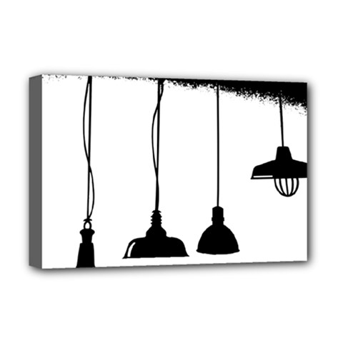Lanterns Lamps Light Ceiling Deluxe Canvas 18  X 12  (stretched) by Alisyart