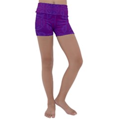 Cloister Advent Purple Kids  Lightweight Velour Yoga Shorts