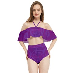 Cloister Advent Purple Halter Flowy Bikini Set 