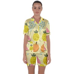 Fruit Satin Short Sleeve Pyjamas Set