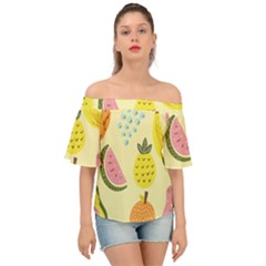 Fruit Off Shoulder Short Sleeve Top by HermanTelo