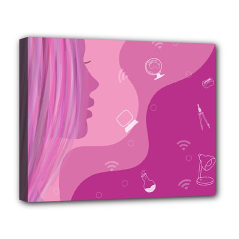 Online Woman Beauty Purple Deluxe Canvas 20  X 16  (stretched)