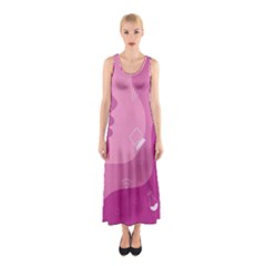 Online Woman Beauty Purple Sleeveless Maxi Dress