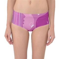 Online Woman Beauty Purple Mid-waist Bikini Bottoms