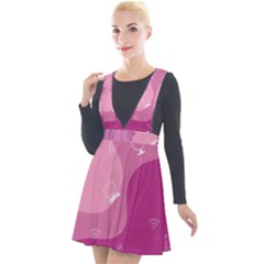 Online Woman Beauty Purple Plunge Pinafore Velour Dress