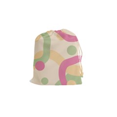 Line Pattern Dot Drawstring Pouch (small)