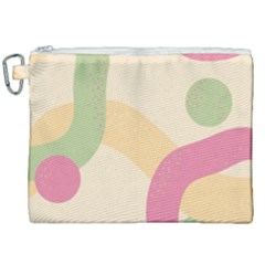 Line Pattern Dot Canvas Cosmetic Bag (xxl)