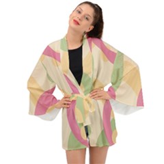 Line Pattern Dot Long Sleeve Kimono