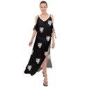 Man Head Caricature Drawing Pattern Maxi Chiffon Cover Up Dress View1