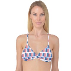 Fish Texture Rosa Blue Sea Reversible Tri Bikini Top by HermanTelo