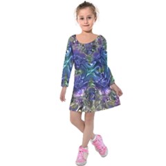 Metallizer Factory Glass Kids  Long Sleeve Velvet Dress