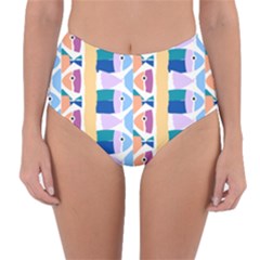 Illustrations Of Fish Texture Modulate Sea Pattern Reversible High-waist Bikini Bottoms by Alisyart