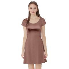 Blast-off Bronze - Short Sleeve Skater Dress by FashionLane