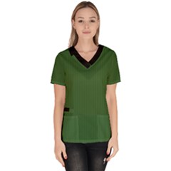 Basil Green - Women s V-neck Scrub Top by FashionLane