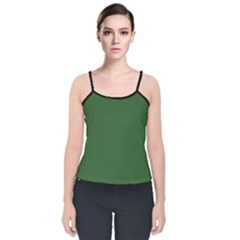 Basil Green - Velvet Spaghetti Strap Top by FashionLane