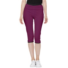 Boysenberry Purple - Inside Out Lightweight Velour Capri Leggings  by FashionLane