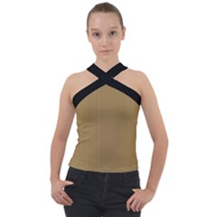 Bronze Mist - Cross Neck Velour Top by FashionLane