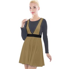 Bronze Mist - Plunge Pinafore Velour Dress by FashionLane