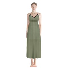 Calliste Green - Button Up Chiffon Maxi Dress by FashionLane